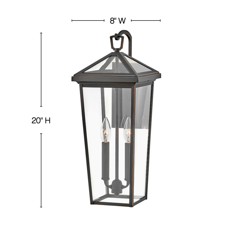 Alford Place 2-Light Outdoor Tall Wall Mount Lantern, Oil Rubbed Bronze