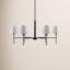 Lustre 6 lumières noir Icare avec abat-jour en tissu blanc Icare-1185609830