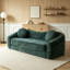 Canapé inclinable à compression courbée convertible, canapé-lit 2 en 1 escamotable, avec base escamotable et siège profond, comprend deux coussins, fauteuil inclinable en chenille deux places-1008685961