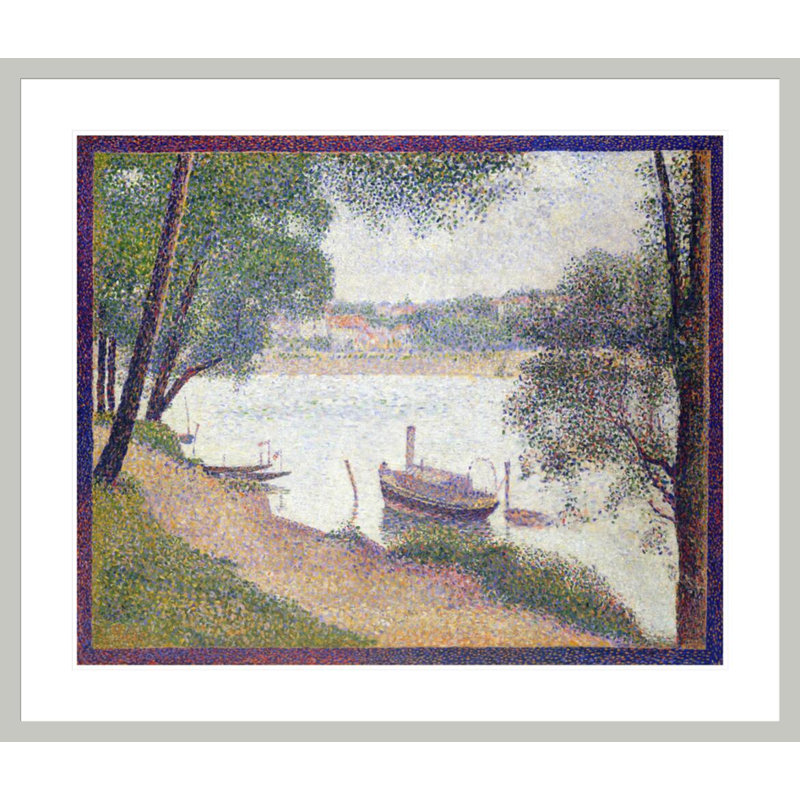 «Gray Weather Grand Jatte» par Georges Seurat, impression giclée sur cadre, 33.5" H x 39.2" W