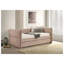 Lit de jour moderne mauve avec lit gigogne escamotable, structure en bois touffeté à boutons avec garniture cloutée pour la chambre à coucher ou le salon