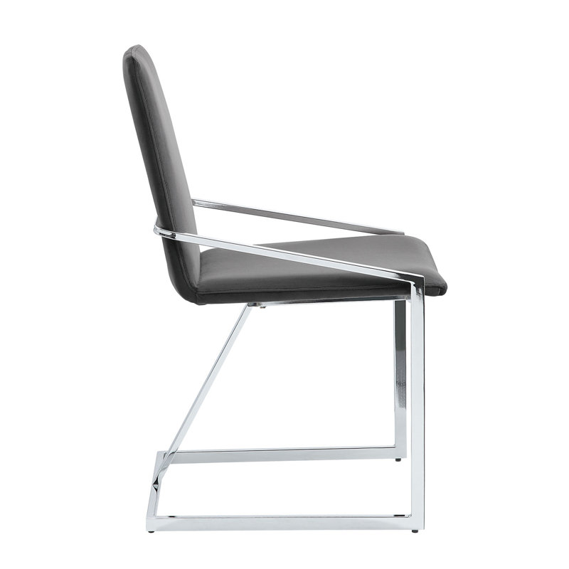 Ensemble de 2 chaises d'appoint en velours gris et finition chromée Zlatan