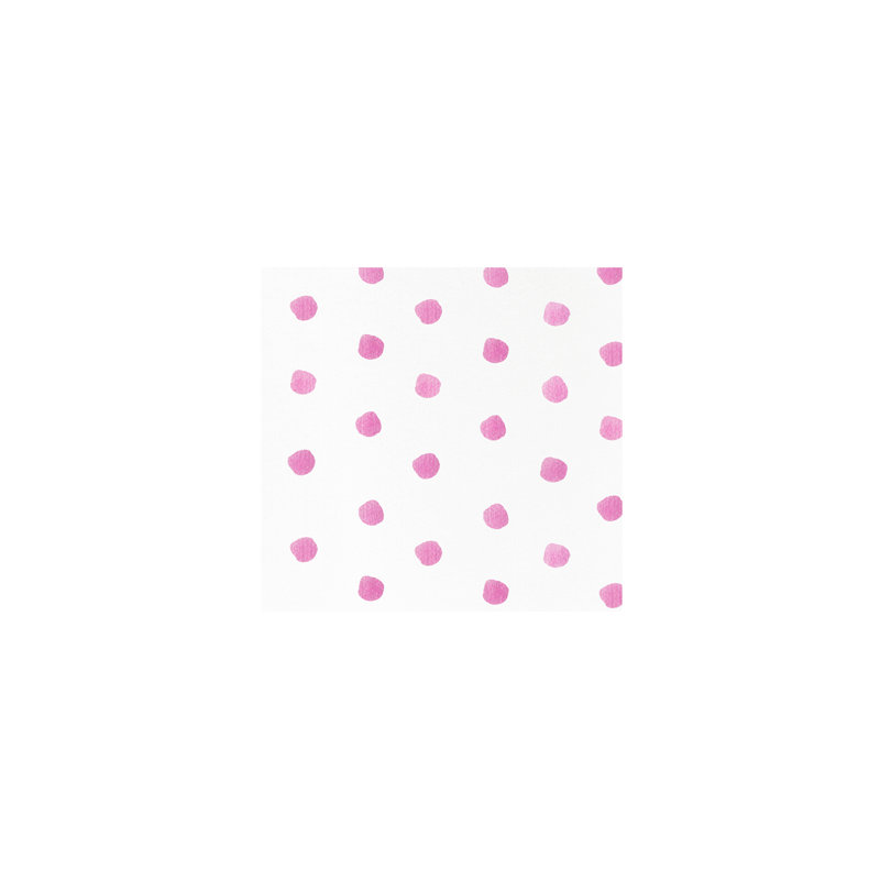 Papersoft Spunlace Polka Dots Square Napkin, Pink, 10" Square