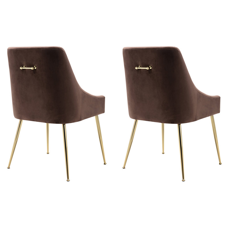 Fauteuil en velours l 21,5 po Koblas, Velours café