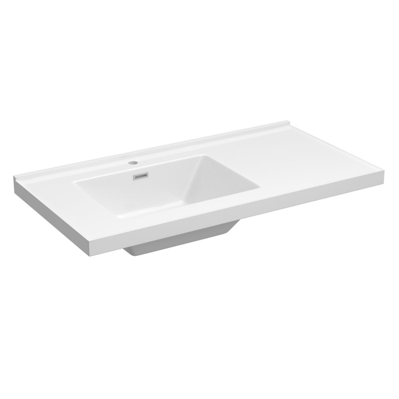 Comptoir de meuble-lavabo simple 42 po x 22 po x 42 po avec comptoir rectangulaire avec lavabo pré-percé