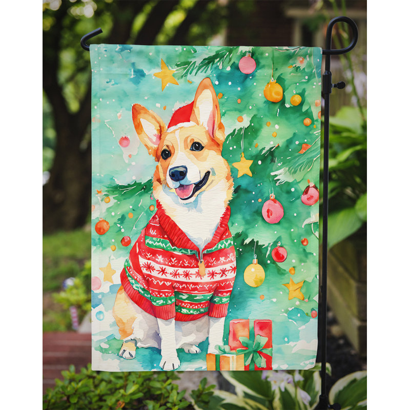 Polyester double face Noël, H 15,5 po x l 11,25 po