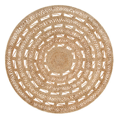 Round Gerace Jute / Sisal Hand Woven 140cm X 140cm Area Rug