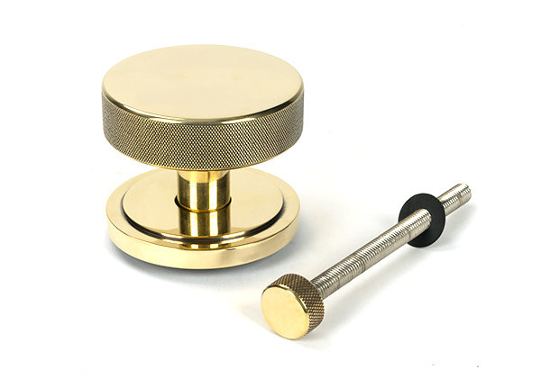 Brompton Single Dummy Door Knob, Aged Brass