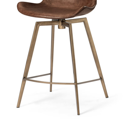 Maven Lane Victor Stool with Faux Leather Upholstery