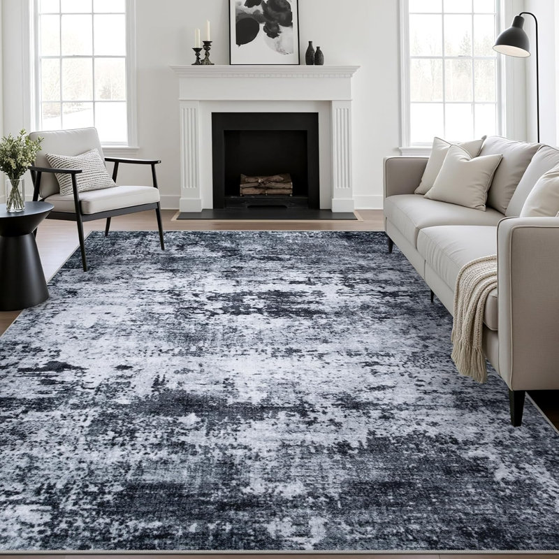 Tapis de salon 5 x 7 po: tapis d'intérieur moderne, doux et lavable