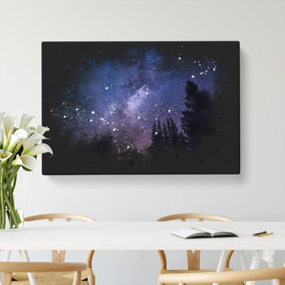 Forest At Night - Wrapped Canvas