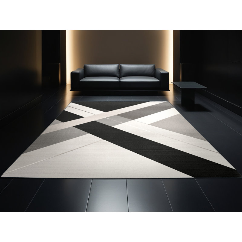 Tapis gris délavé à la machine Carlstadt, 2 pi x 3 pi