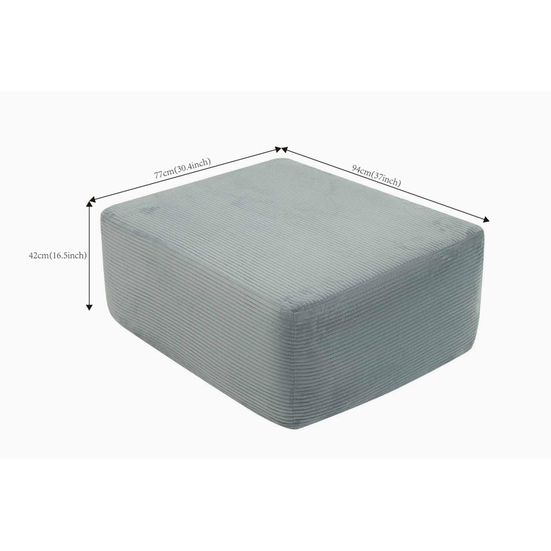 373-001 / Repose-pieds / Gris / Velours côtelé, Gray