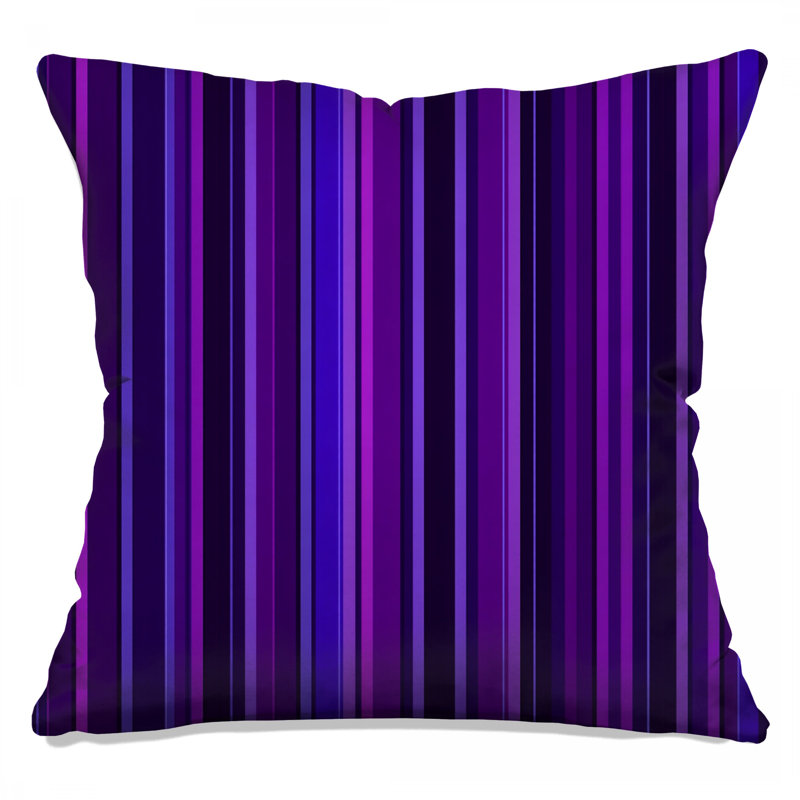  Coussin décoratif à rayures mauves, 16 po x 16 po
