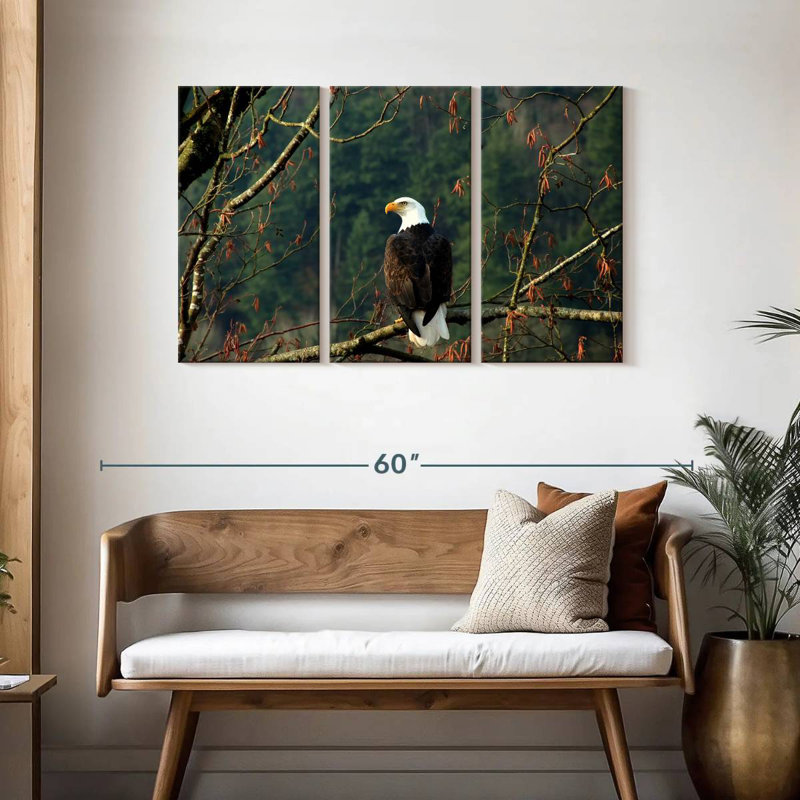 Brampt Perched Canadian Bald Eagle, 28" H x 45" W