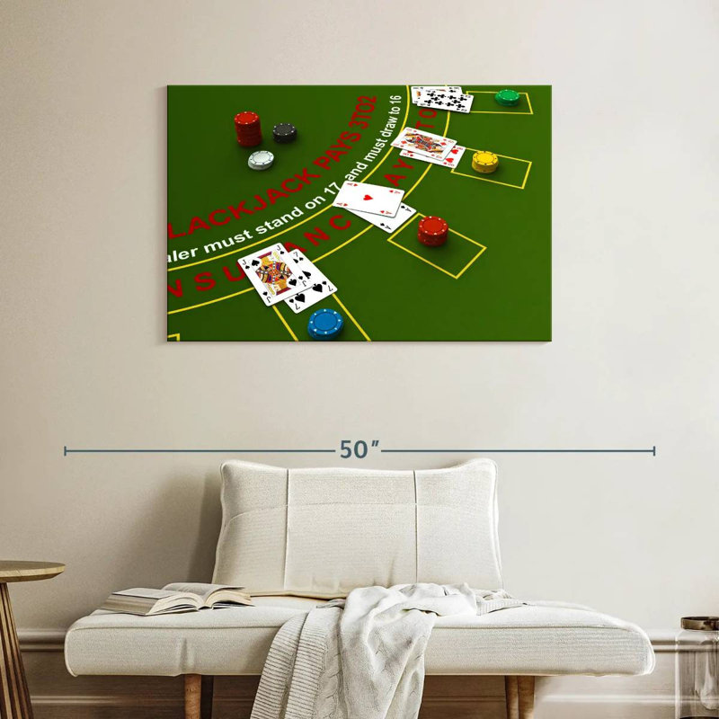 Senne, un jeu de Blackjack, H 26 po x l 39 po