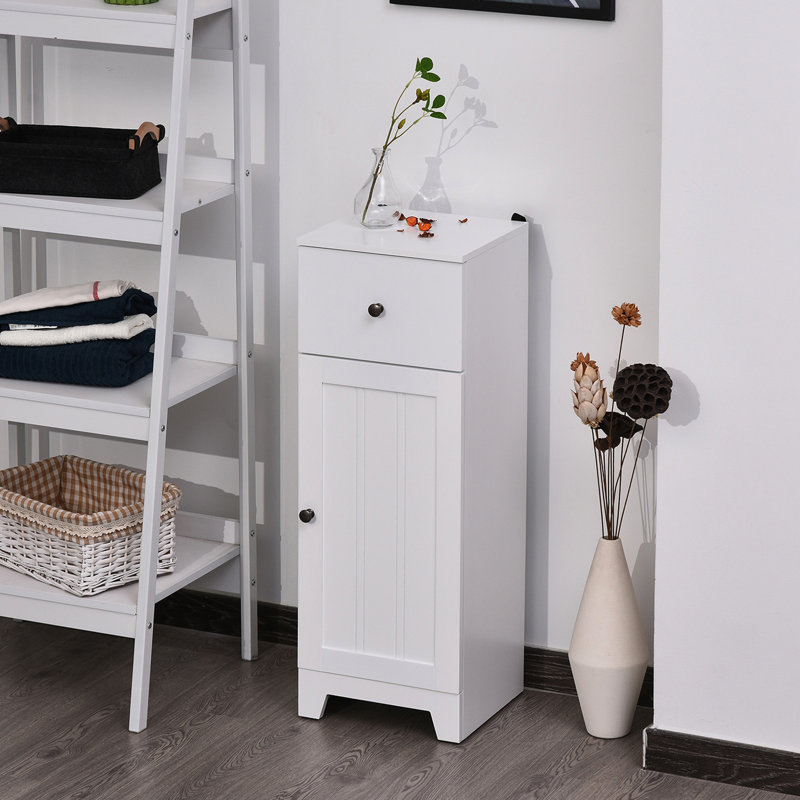 Armoire de salle de bain blanche pour la maison avec tiroir et tablette réglable - contemporaine