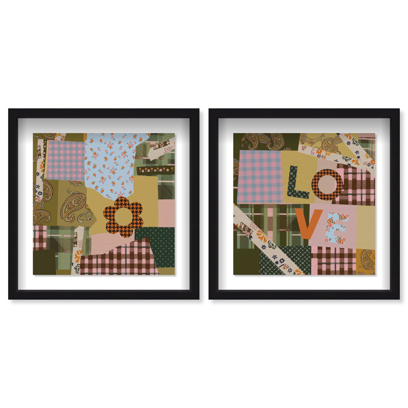 Retro Scarf Set Set by Oliver Gal, 27"H x 27"W, Black Shadowbox