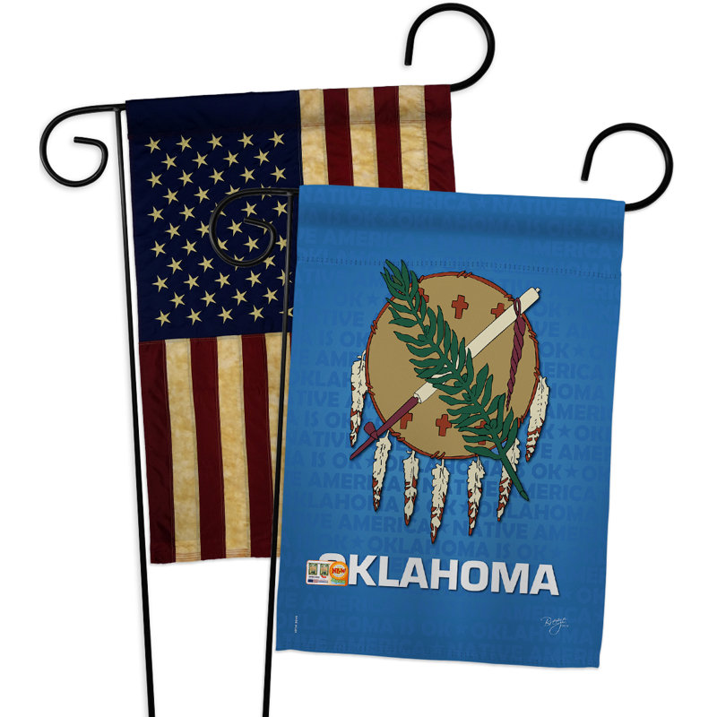 Polyester à 2 faces 19 x 13 po Drapeau de jardin, Oklahoma