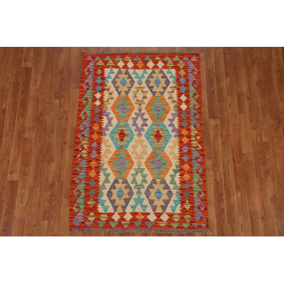 Tapis oriental multicolore Kilim 3 x 5