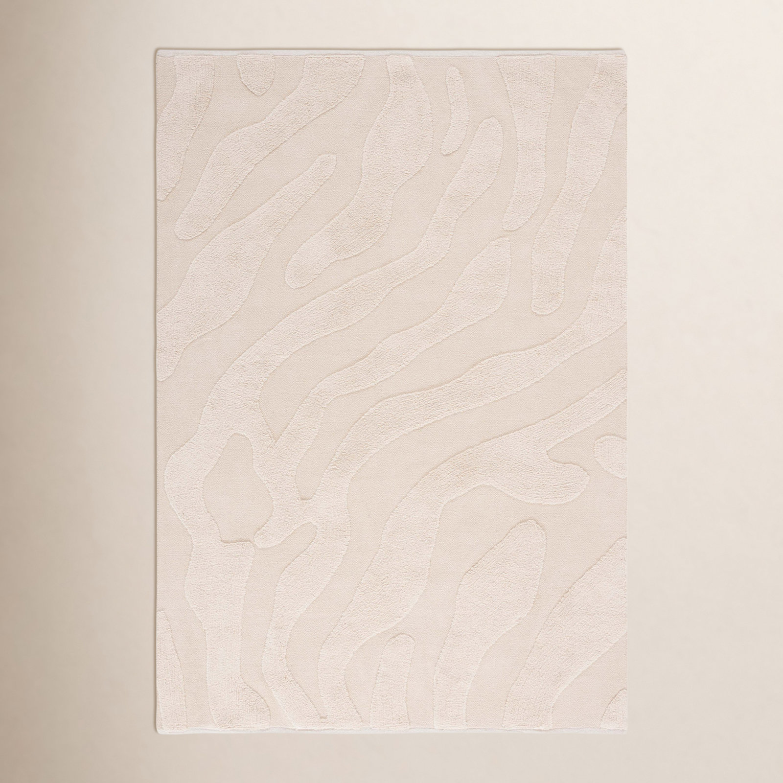 Moura Ivory Washable Hand-Woven Cotton Rug, Rectangle 8' x 10'