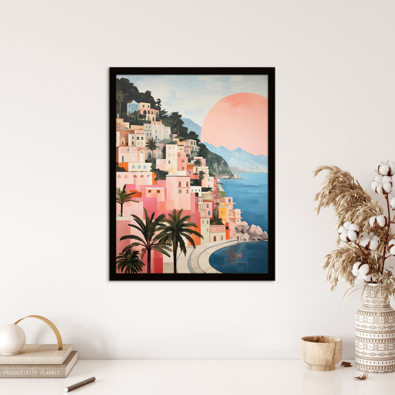 Amalfi Sunrise Mediterranean Coastal Landscape - Single Picture Frame Print