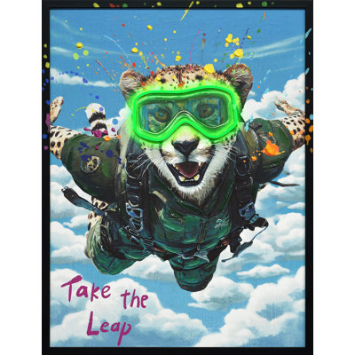 Skybound Roar II - 33" x 25" - Hand-Embellished LED Canvas in Frame