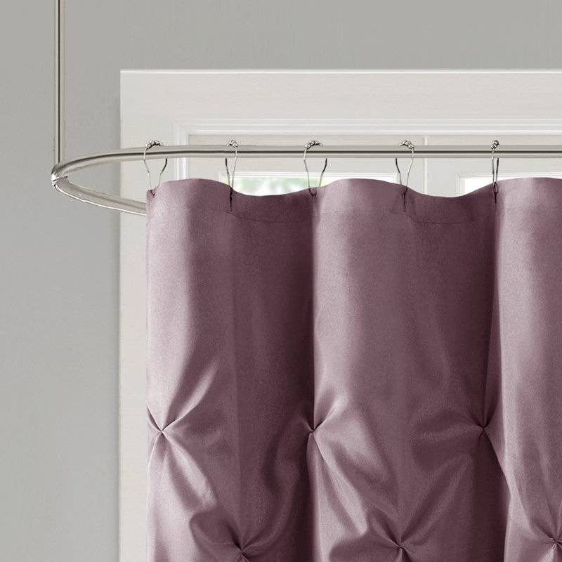 Rideau de douche capitonné semi-diaphane avec texture et dimension riches, pour un décor de salle de bain élégant, Mauve