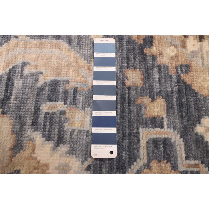 Tapis moderne bleu marine Oushak 9 pi 10 po x 14 pi 2 po