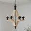 Lustre en bois 6 lumières