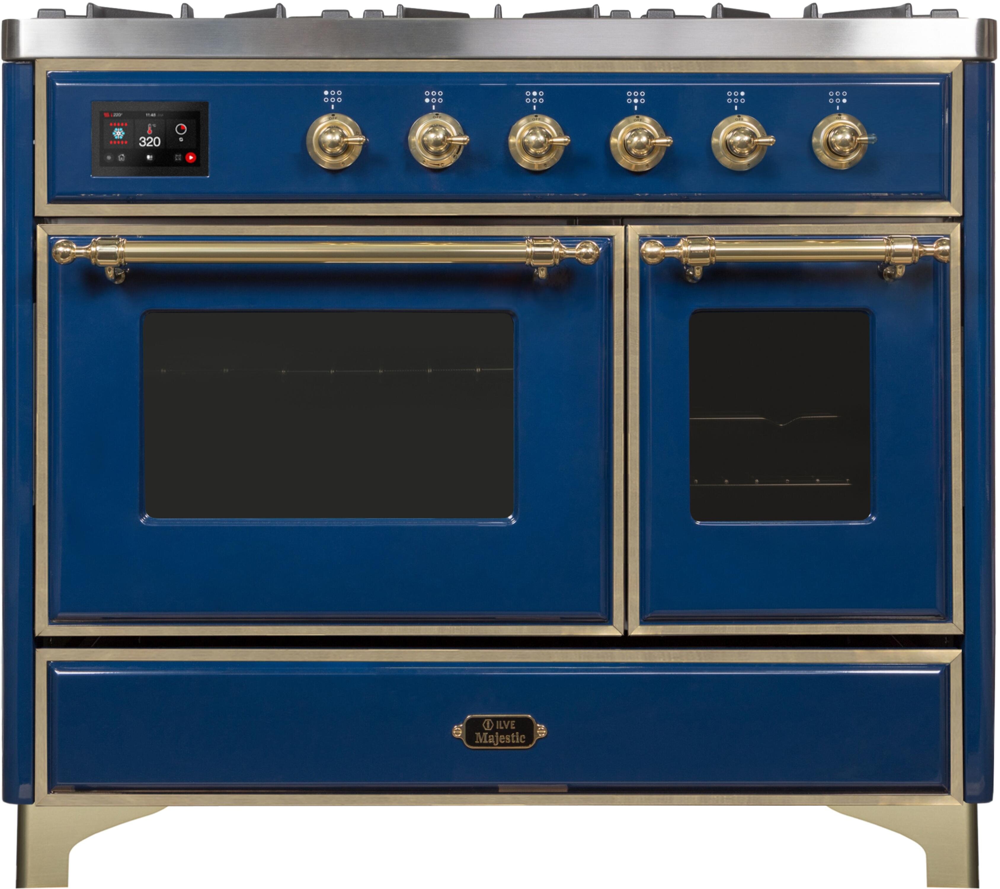 Ilve 40'' Professional Plus II Dual Fuel Natural Gas Range with Griddl –