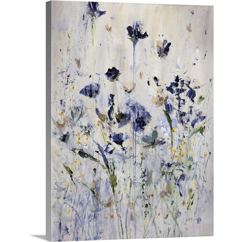 «Wildflowers for Free I», peinture sur toile, Toile tendue, H 16 po x l 12 po x p 1,25 po