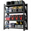 Étagères de garage robustes et réglables en métal, étagère de rangement industrielle 4000LBS (H 69 po x l 59 po x P 23,6 po), noir-129674417