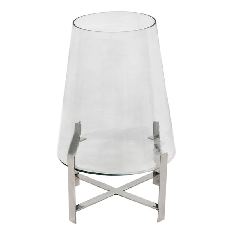 Stainless Steel Tabletop Hurricane, 16.25" H x 11" W x 11" D