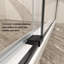 Mortix 54 po X P 74 po H Porte de douche coulissante simple sans cadre en noir mat avec transparent 5/16 po Verre