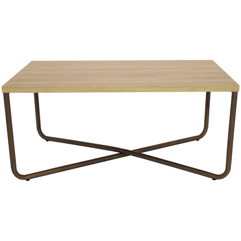 Industrial Coffee Table with Cross Leg Base