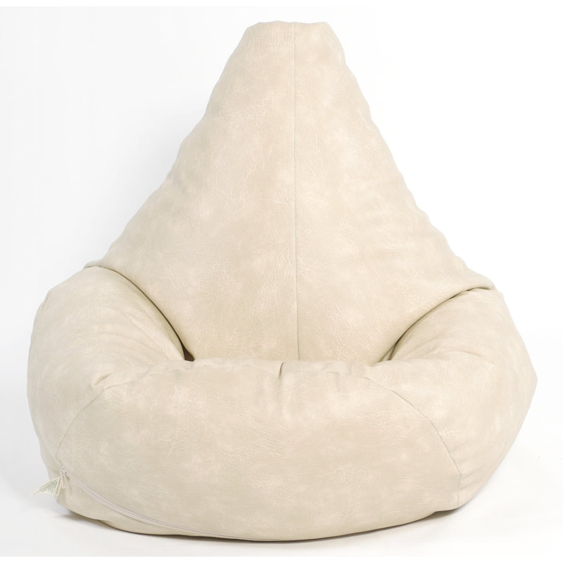 Bean Faux Leather Bean Bag, Cream