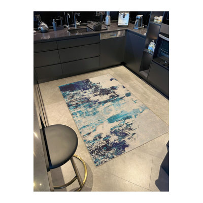 Tapis crème crème à motif tissé lavable à la machine