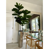 Fiddle 96'' Faux Fiddle Leaf Fig Tree in Metal Planter