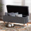 Repose-pieds de rangement rectangulaire en velours 39,4 po Chavers-1821292827