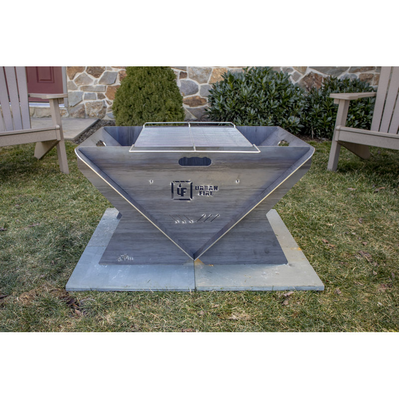 The Anvil Collapsible Fire Pit Rectangle Steel Wood Burning Smokeless Fire Pit, Graphite Edition
