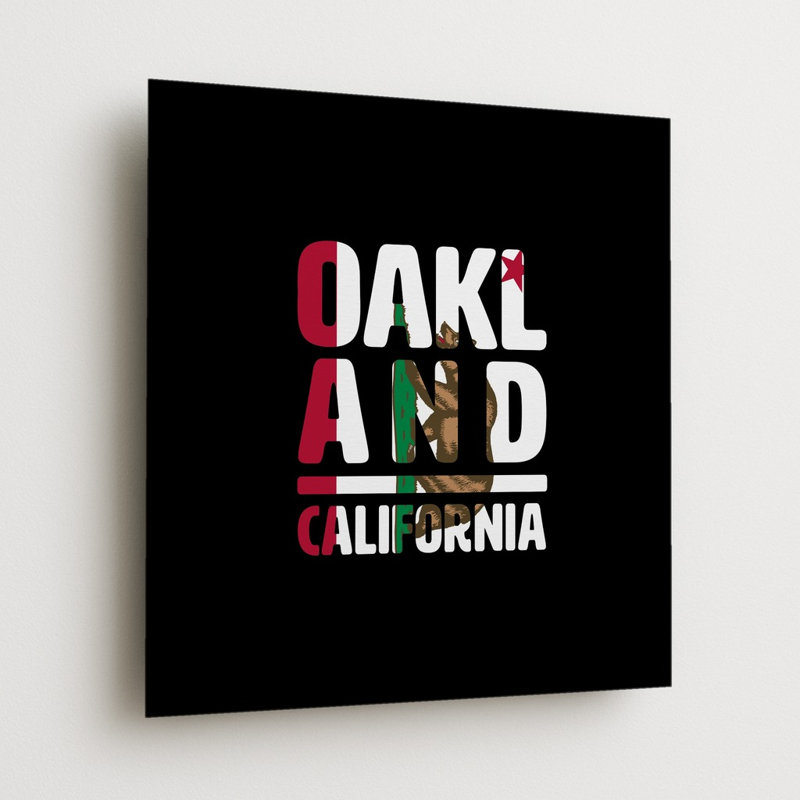 Oakland, Californie — Décoration murale carrée en métal, H 12 po x l 12 po