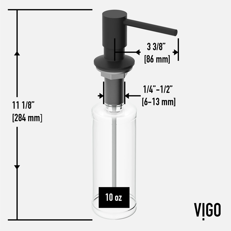 10 oz. Bolton Kitchen Soap Dispenser, Matte Black