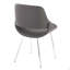 Chaise d'appoint Mid-Century moderne en métal chromé et similicuir gris - ensemble de 2