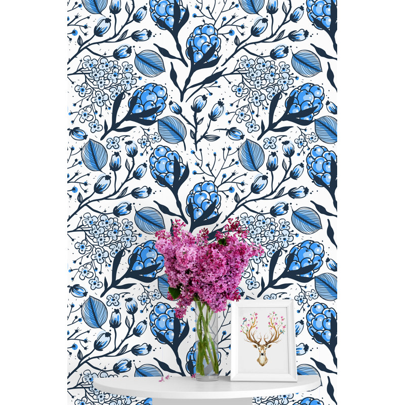 Panneau de papier peint Skookum Blueberries, L 50 po x l 25 po