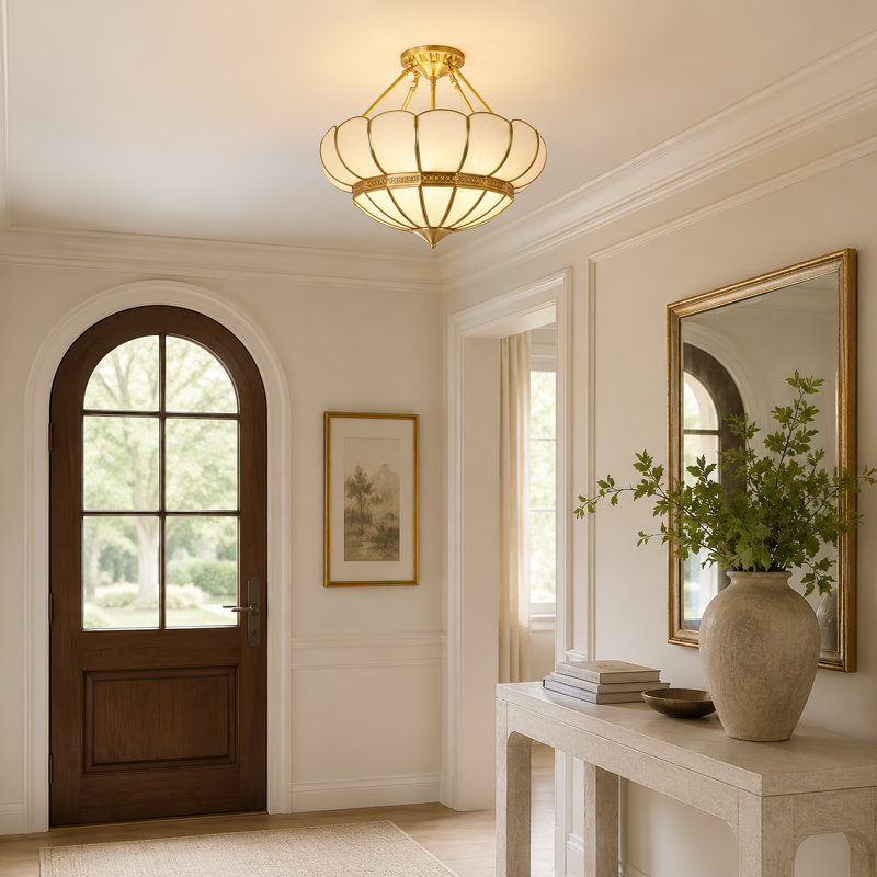 4-Light Lotus Semi-Flush Mount Ceiling Light