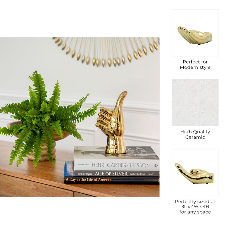 Modern Stoneware Ceramic Hand Sculpture with Stylized Ergonomic Palm Cradle Design and Abstract Figure Accent - Contemporary Decorative Object for Artistic Statement Displays