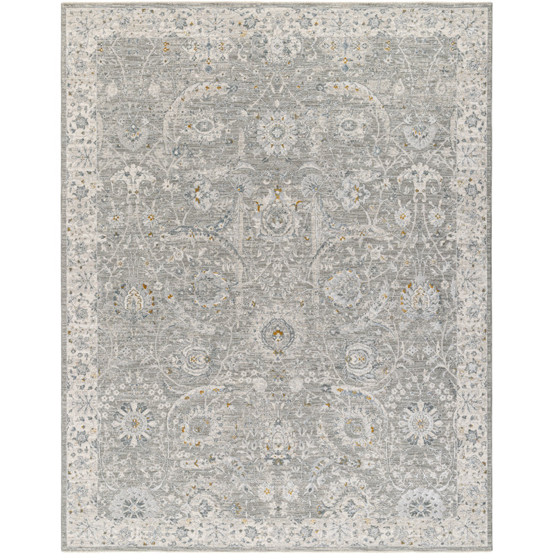 Josephine Traditional Blue and Cream Area Rug, Round 7'