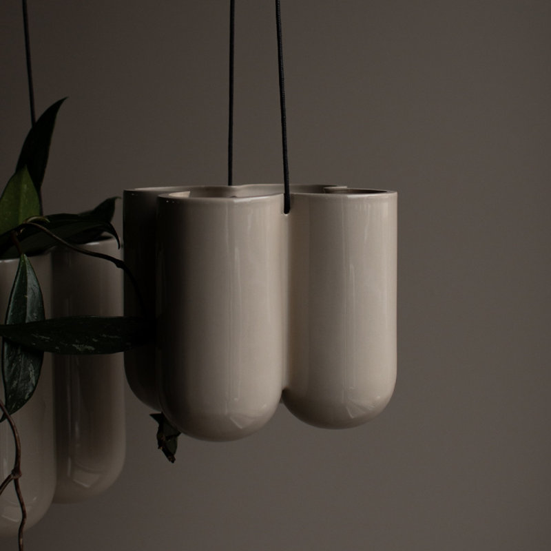 Pot à fleurs en céramique Mario, gris, H 5,51 po x l 5,51 po x P 5,51 po