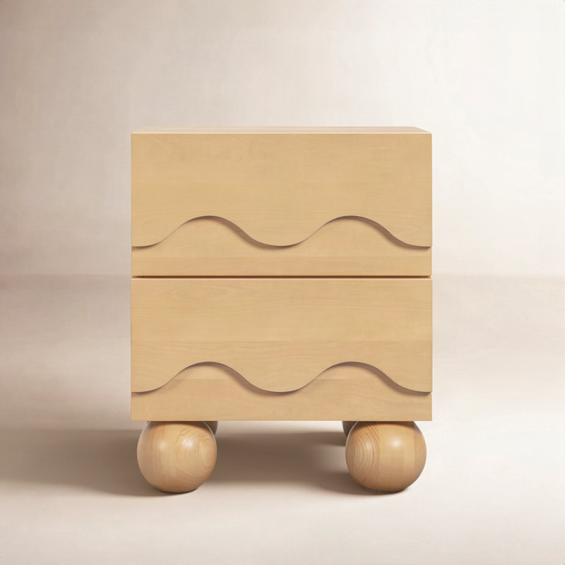 Lido Wave Assembled Nightstand, Honey